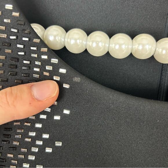 Calvin Klein Black Embellished Detail Sleeveless Dress Size 8 - Picture 7 of 13